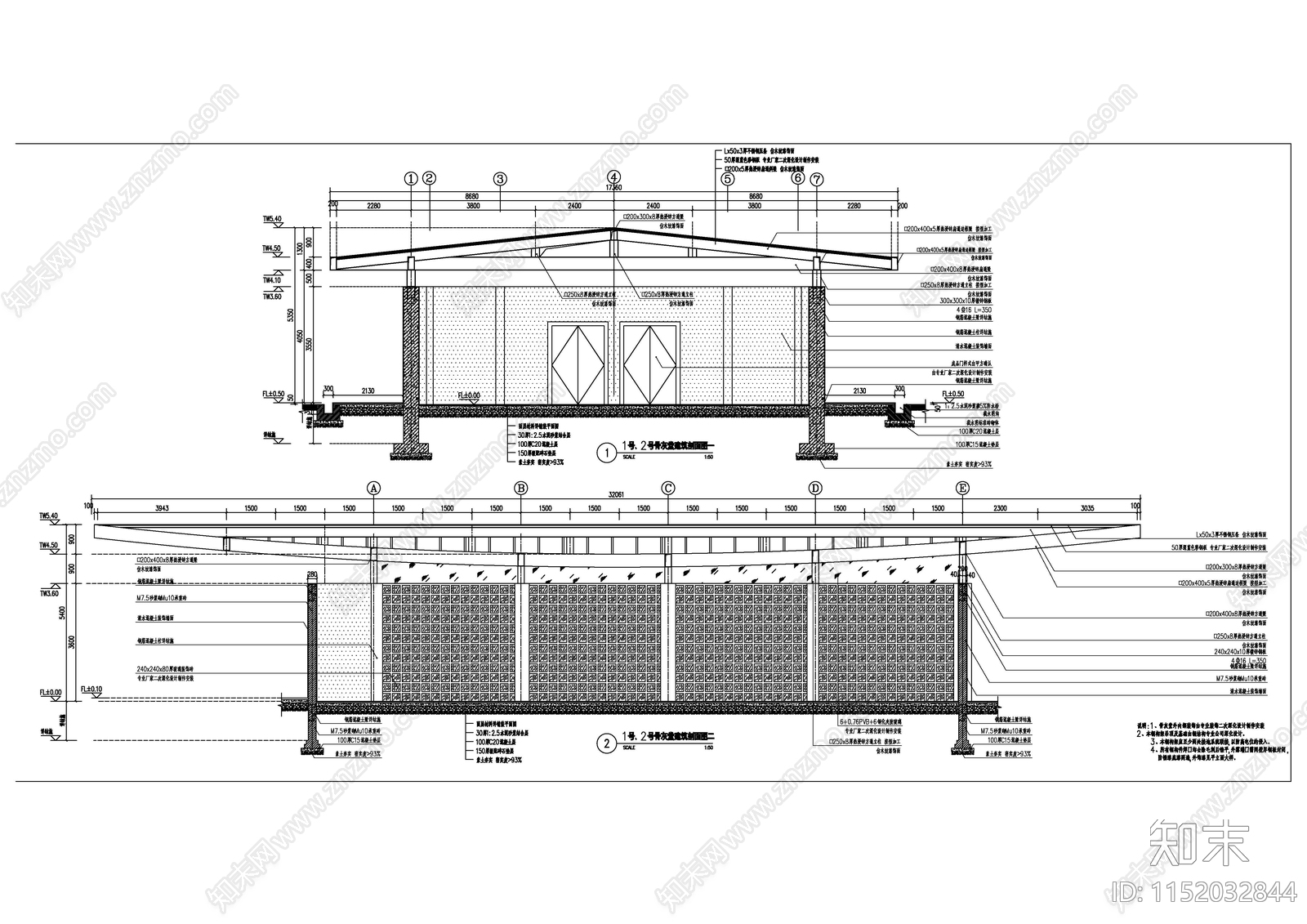 骨灰堂建筑结构电气详图cad施工图下载【ID:1152032844】