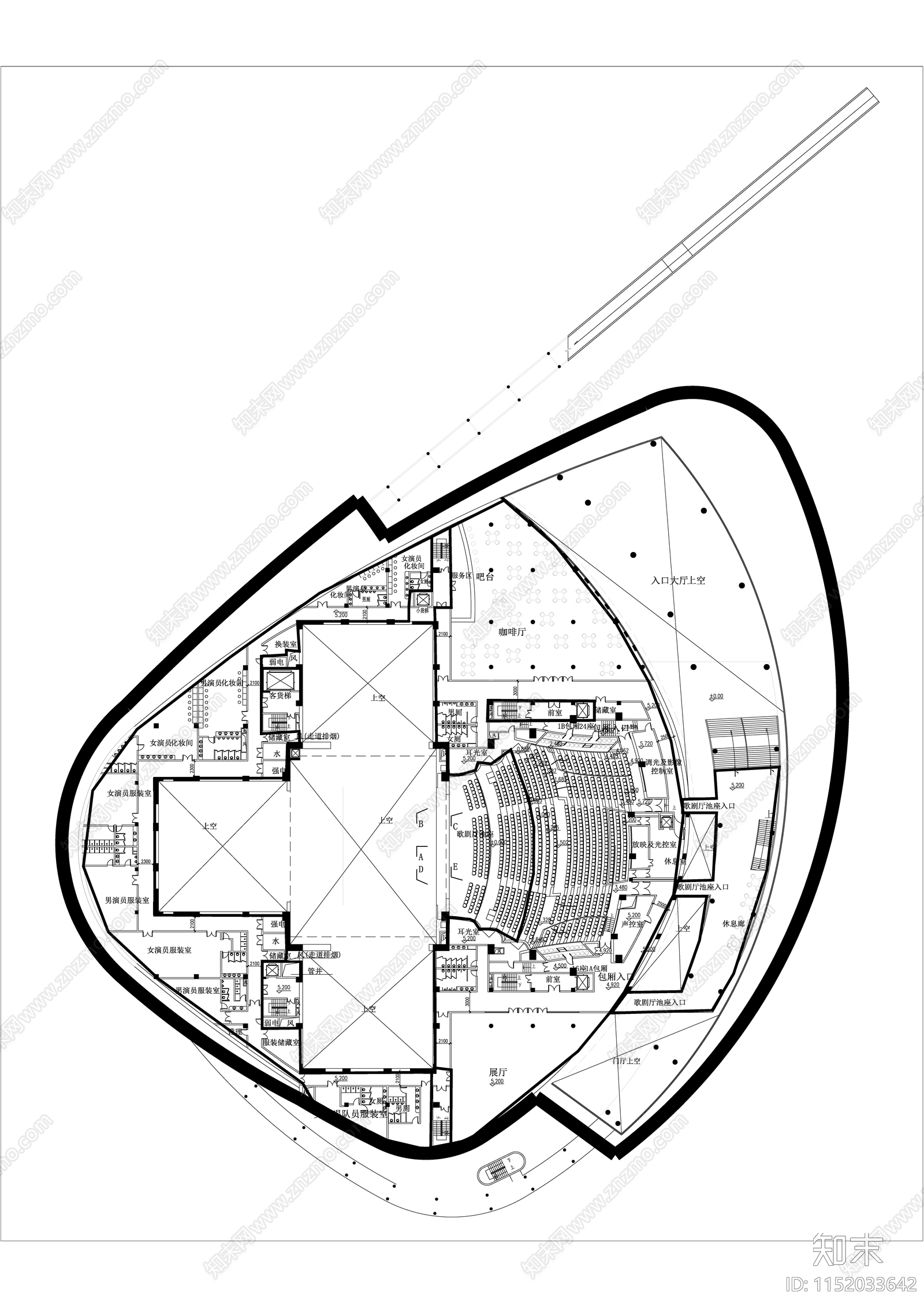 山东东营大剧院施工图下载【ID:1152033642】