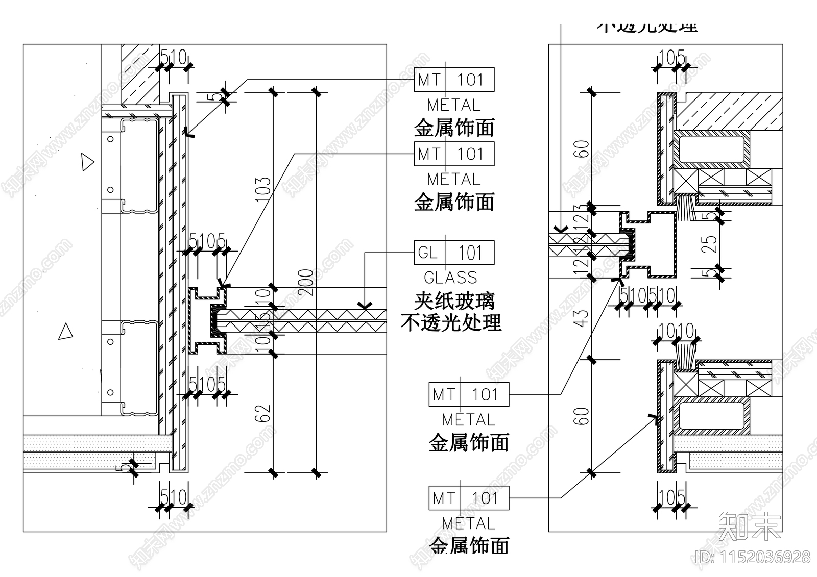 不锈钢玻璃推拉门cad施工图下载【ID:1152036928】