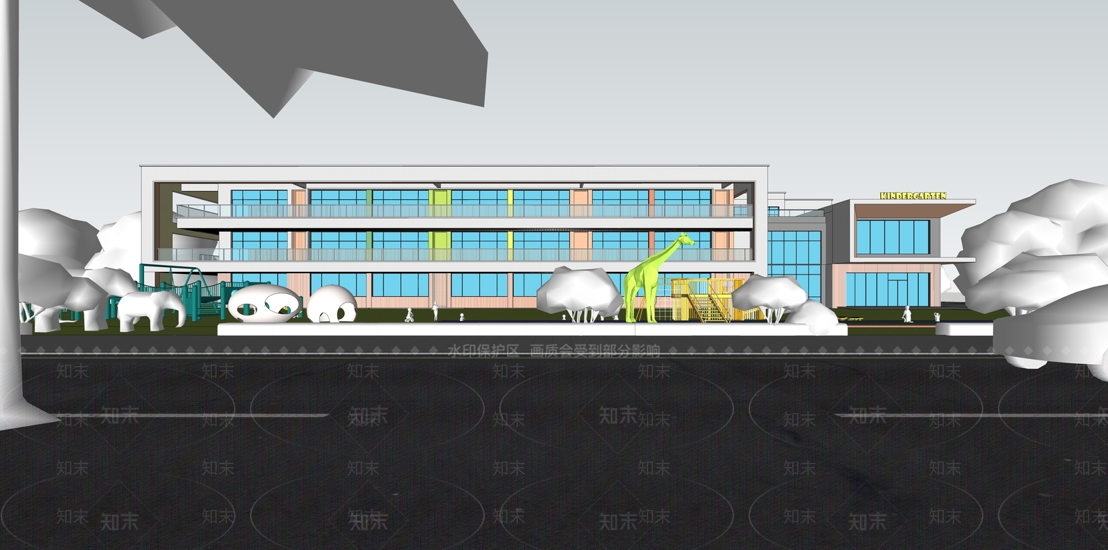 现代幼儿园SU模型下载【ID:1152038083】