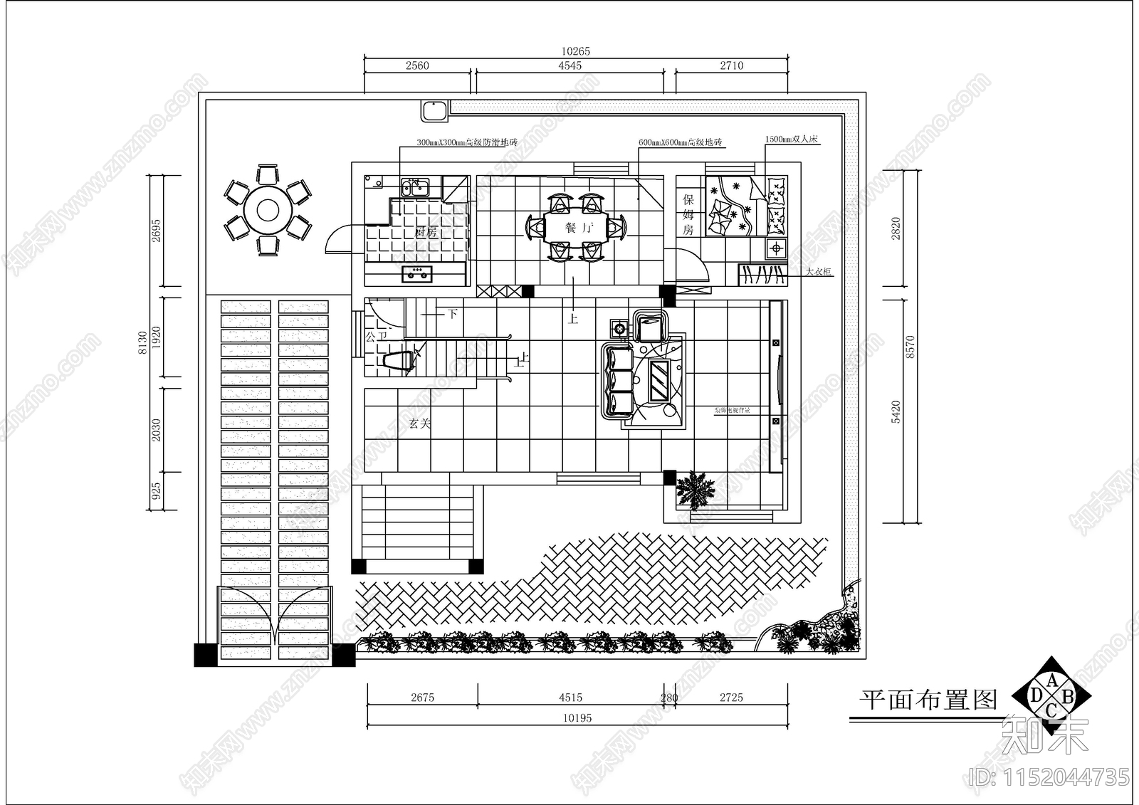 一套御园别墅装修图cad施工图下载【ID:1152044735】