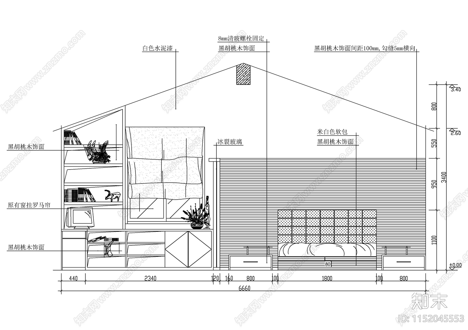 50款主人房及卧室立面装修图集cad施工图下载【ID:1152045553】