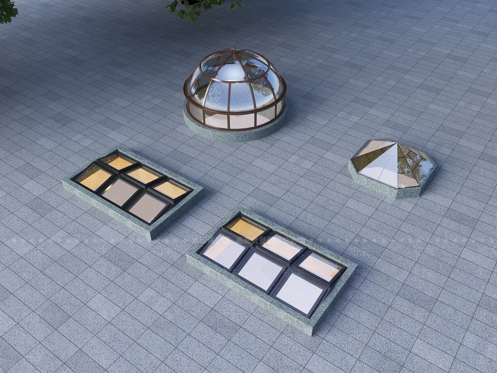 现代采光井SU模型下载【ID:1152045692】