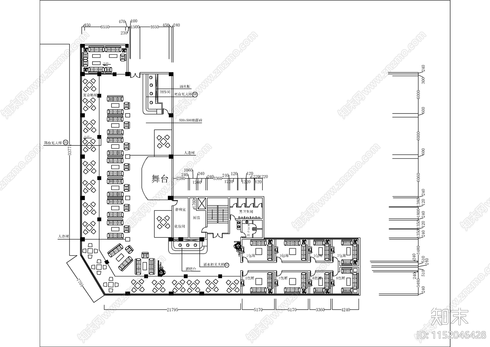 完整一套KTV装修CAcad施工图下载【ID:1152046428】
