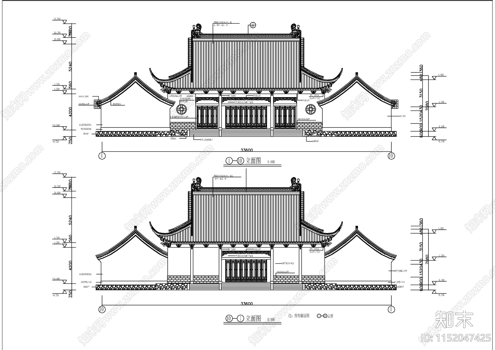 中式古建财神殿成套CAD施工图下载【ID:1152047425】