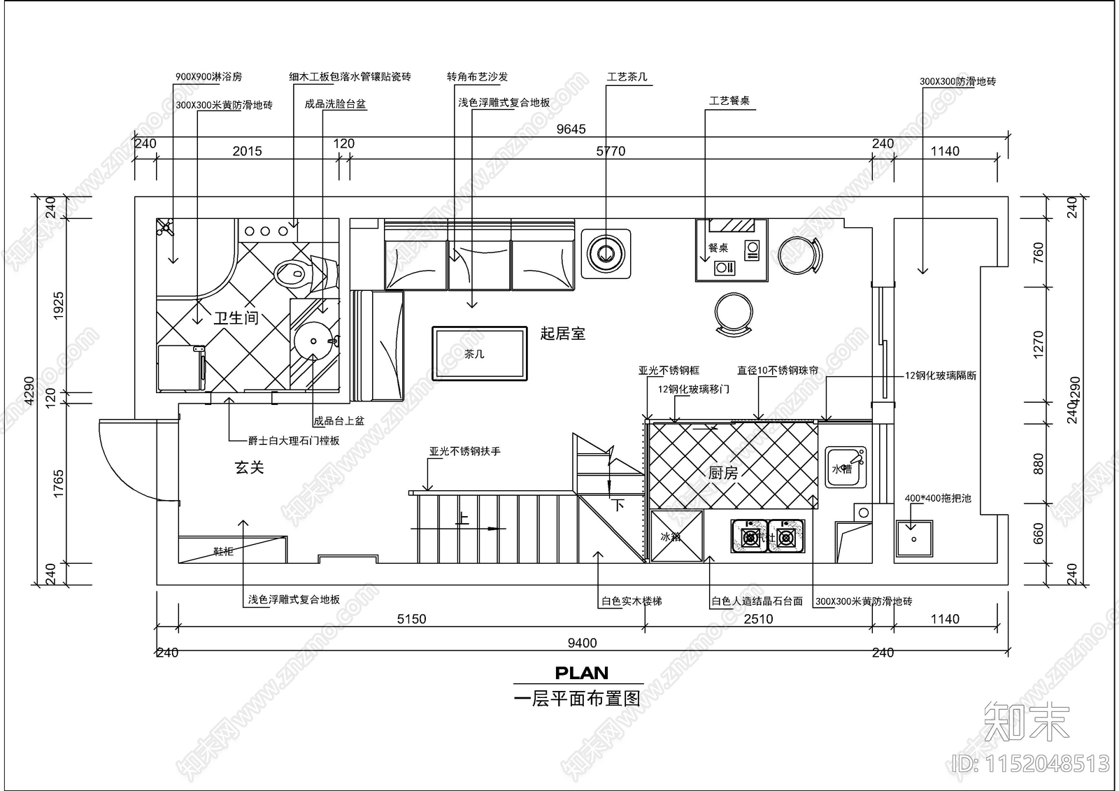 国际广场单身公寓装修图施工图下载【ID:1152048513】