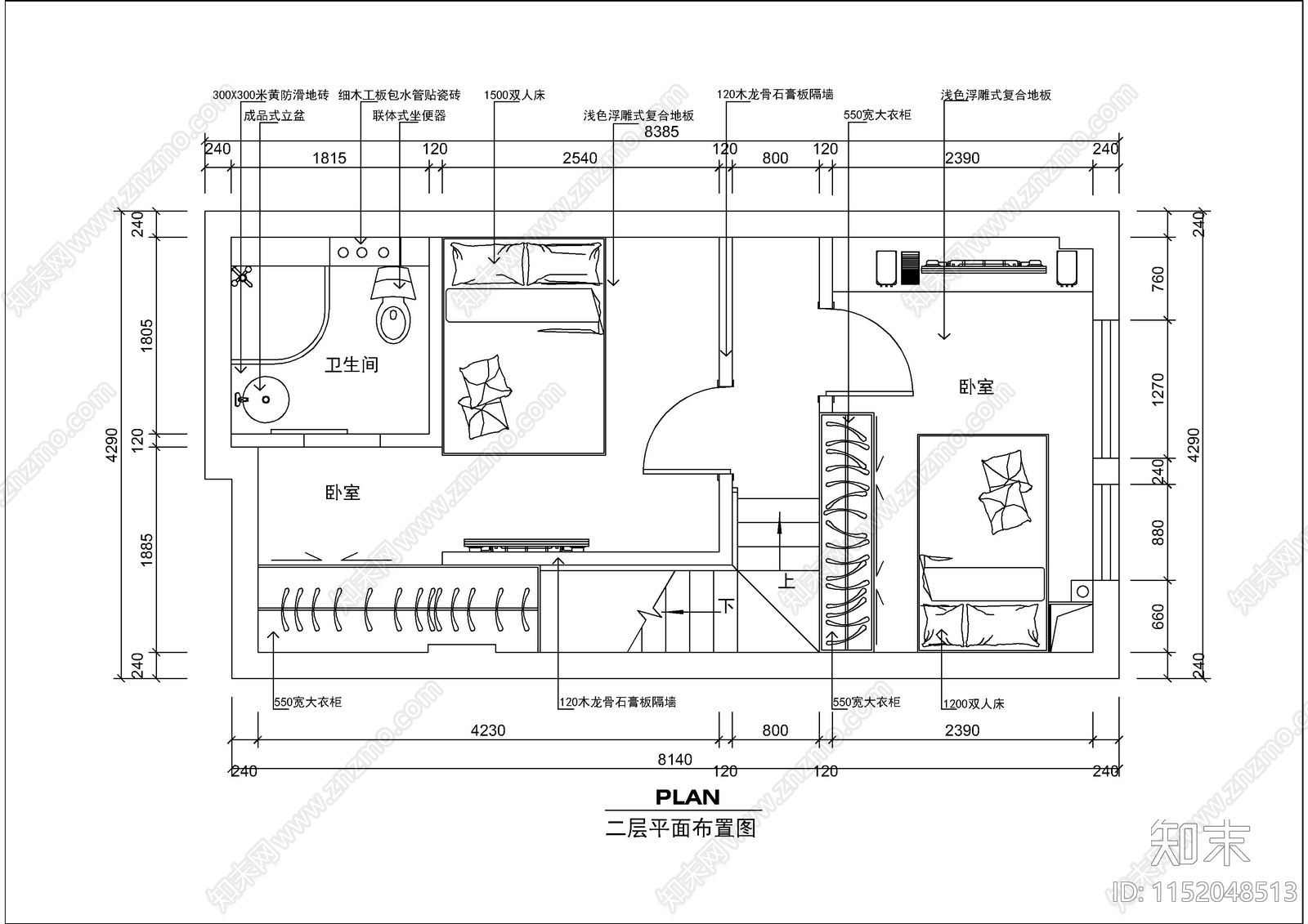 国际广场单身公寓装修图施工图下载【ID:1152048513】