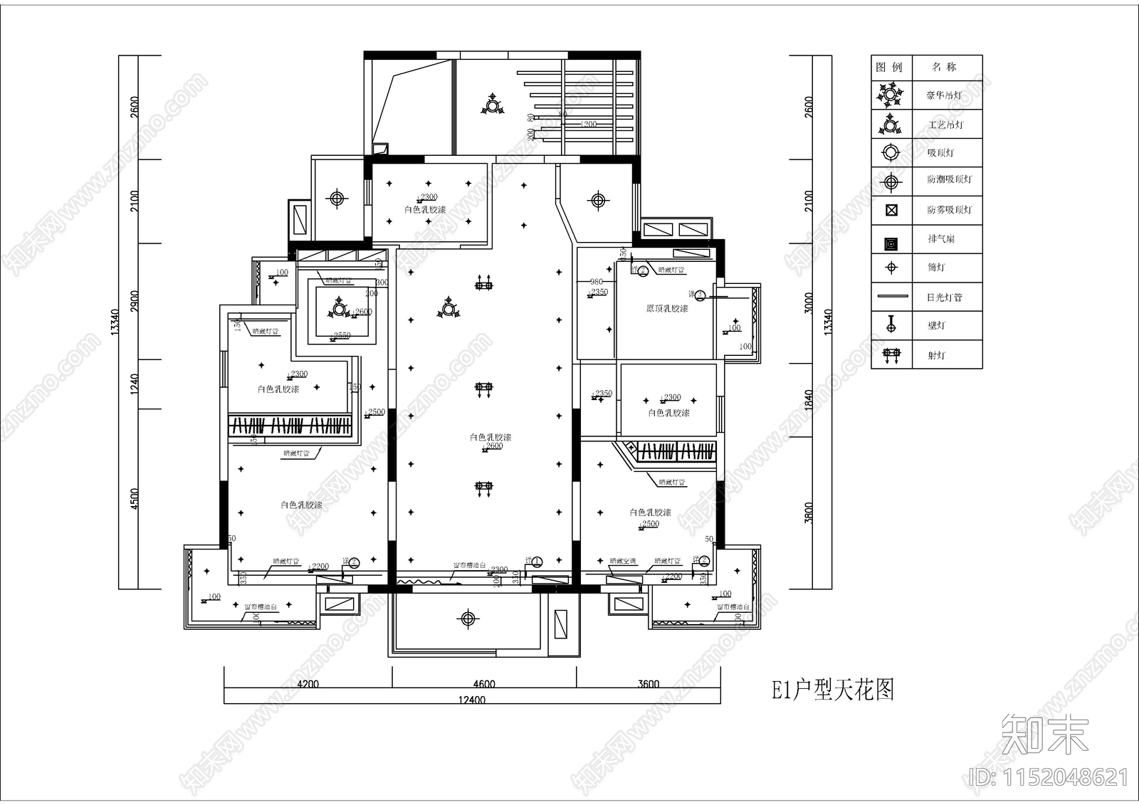 某地产售楼部户型样板房装饰图cad施工图下载【ID:1152048621】
