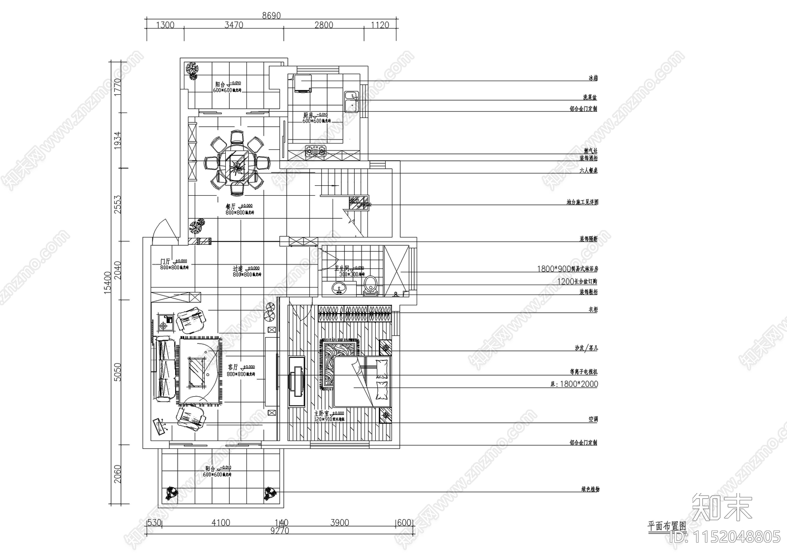 卧龙山水绿都室内设计装修图cad施工图下载【ID:1152048805】