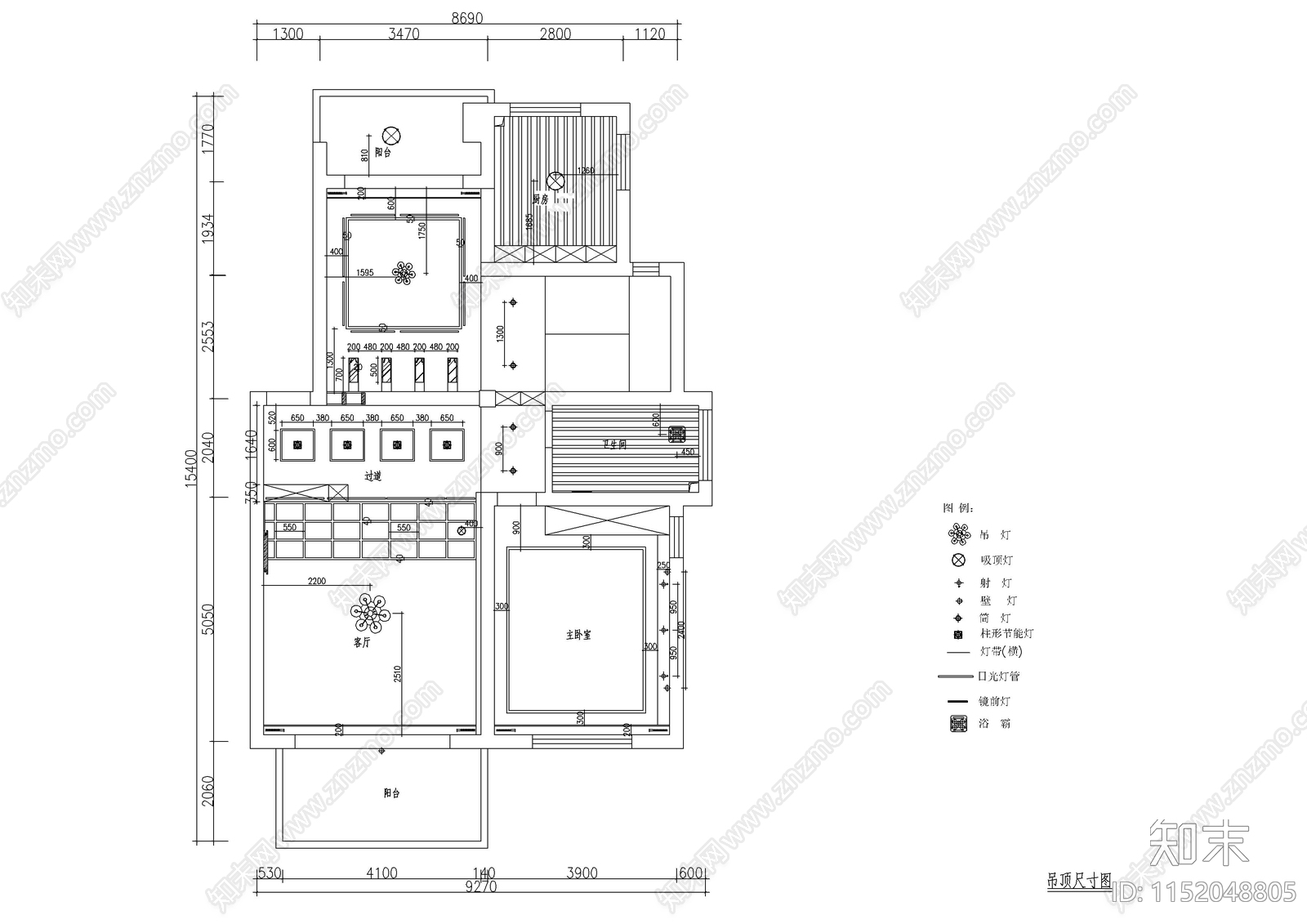 卧龙山水绿都室内设计装修图cad施工图下载【ID:1152048805】