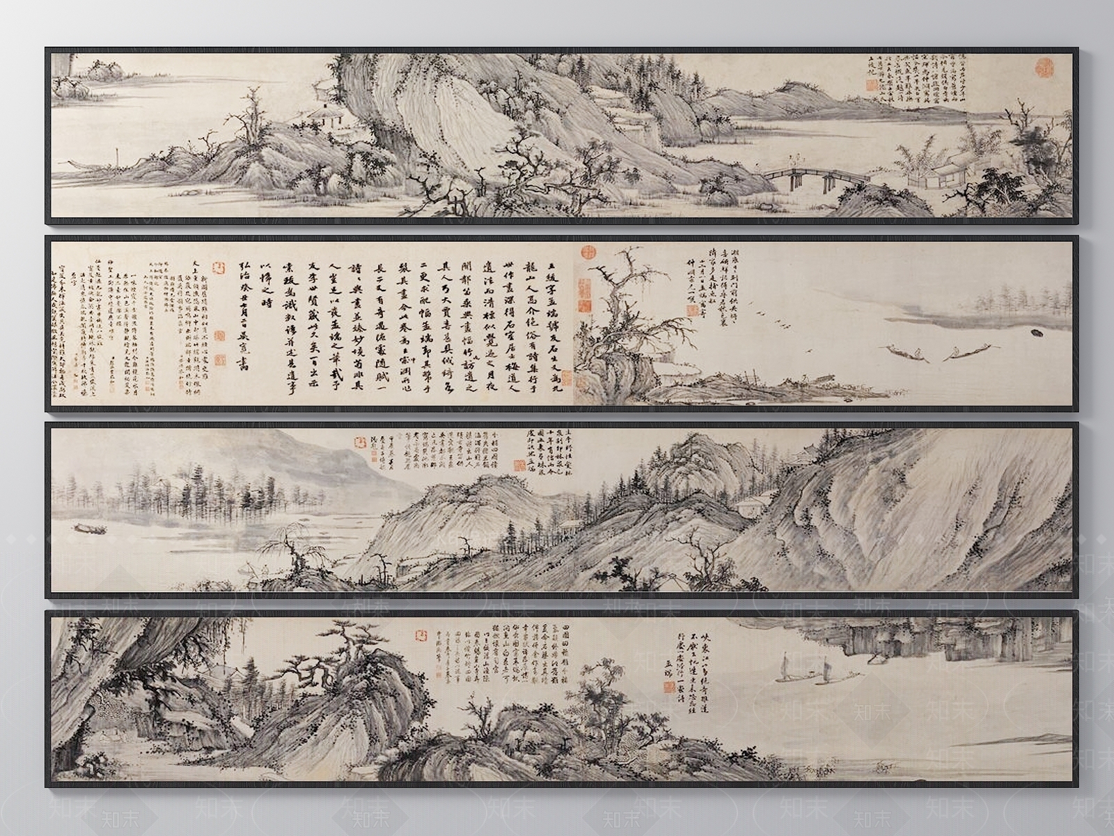 中式挂画SU模型草图