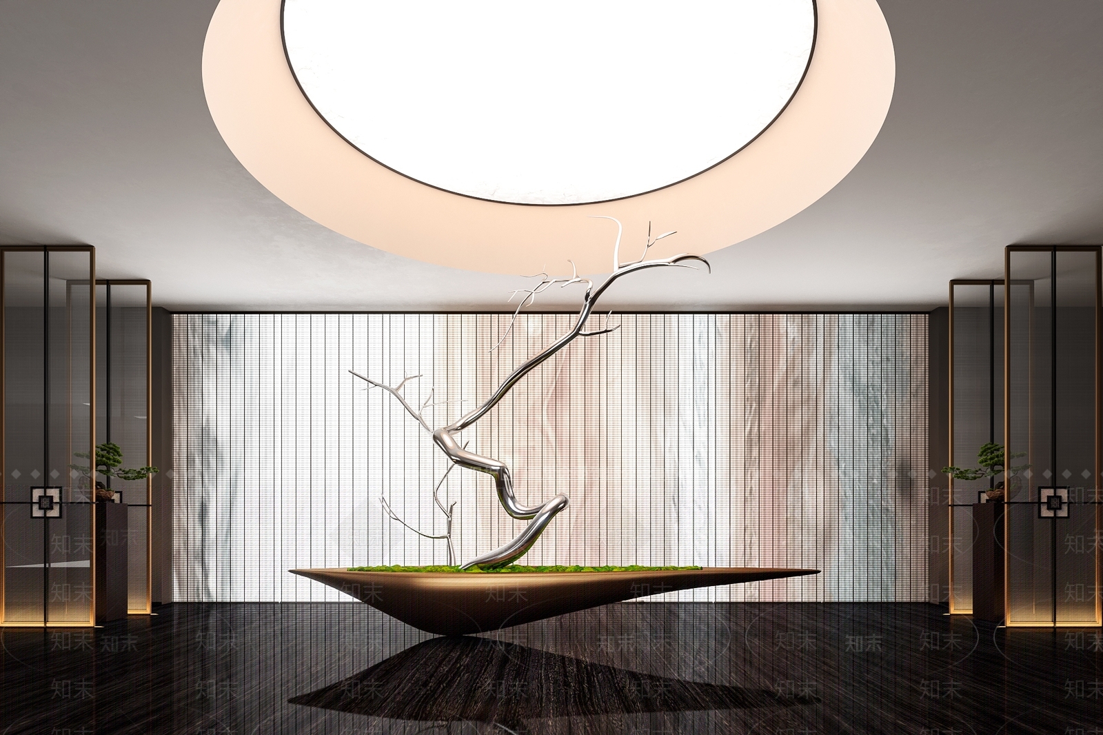 现代树枝雕塑装置SU模型下载【ID:1152051408】