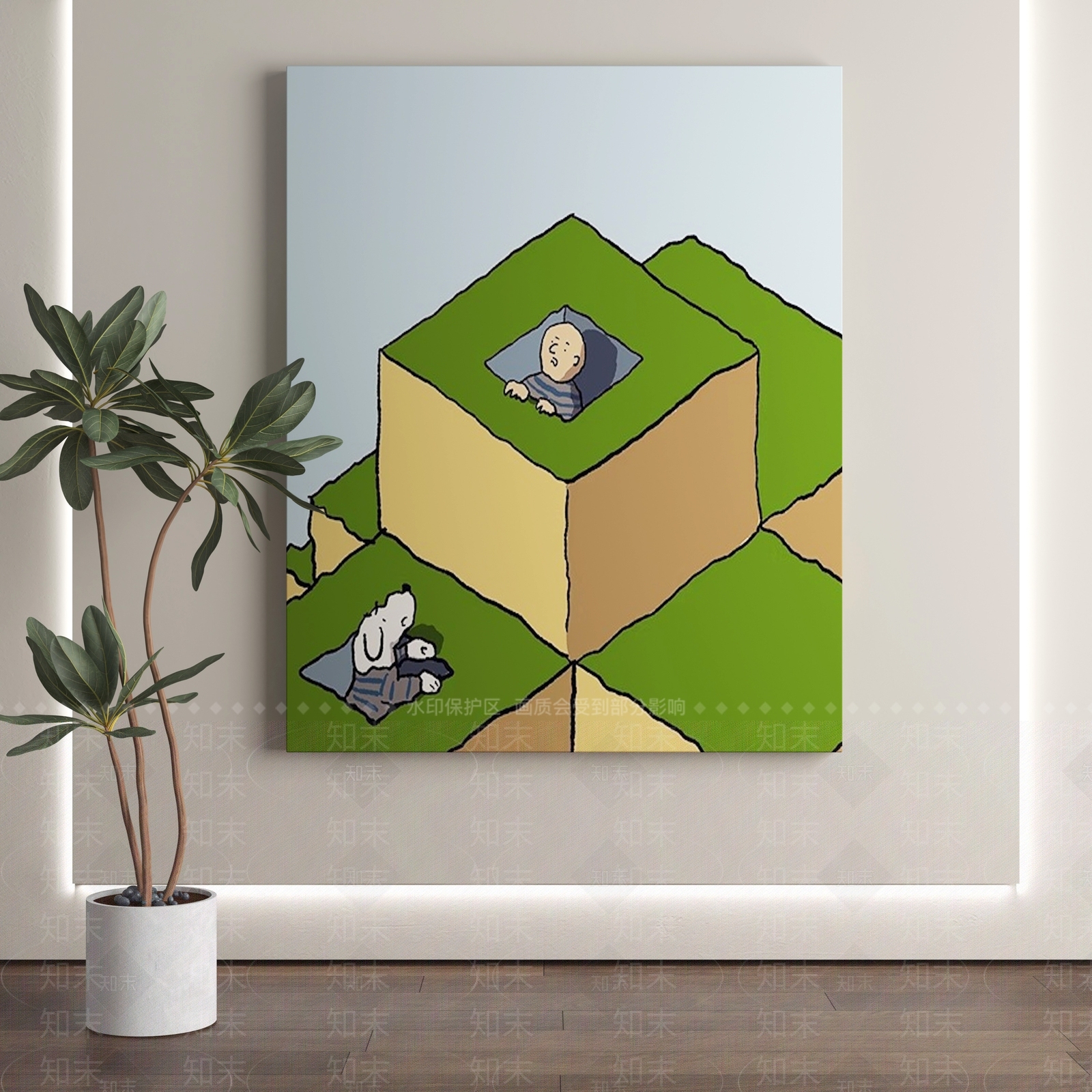 现代卡通儿童房装饰画3D模型下载【ID:1152051554】