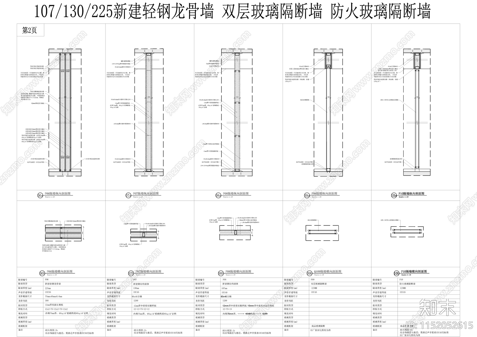 标准轻钢龙骨石膏板隔墙施工图下载【ID:1152052615】