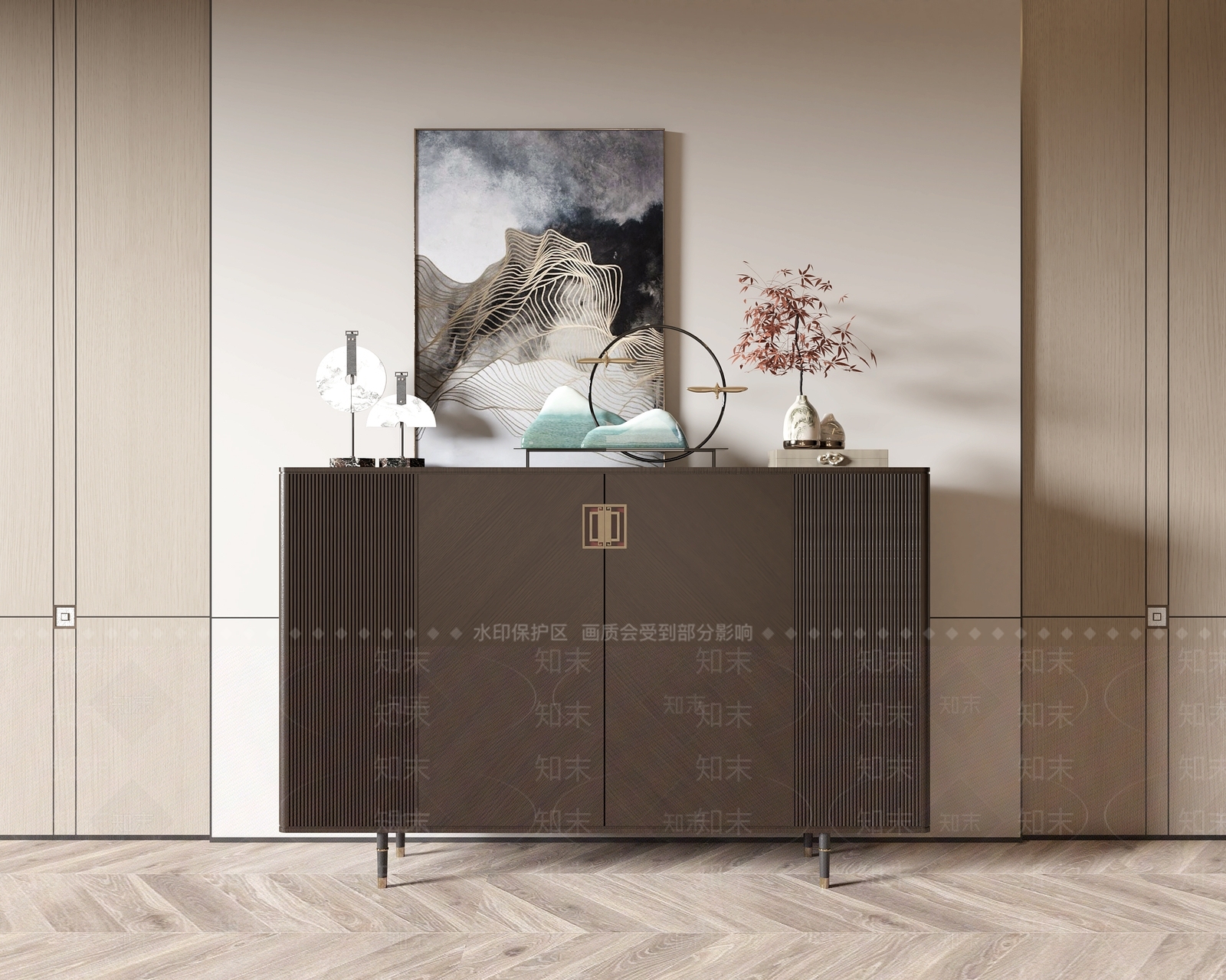 新中式端景条案3D模型下载【ID:1152052921】