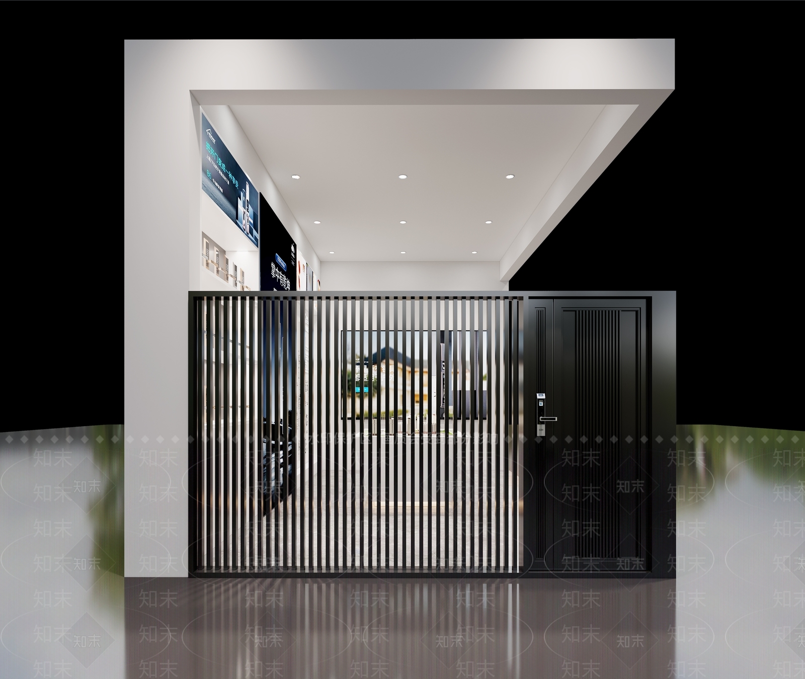 现代门锁展位3D模型下载【ID:1152055733】