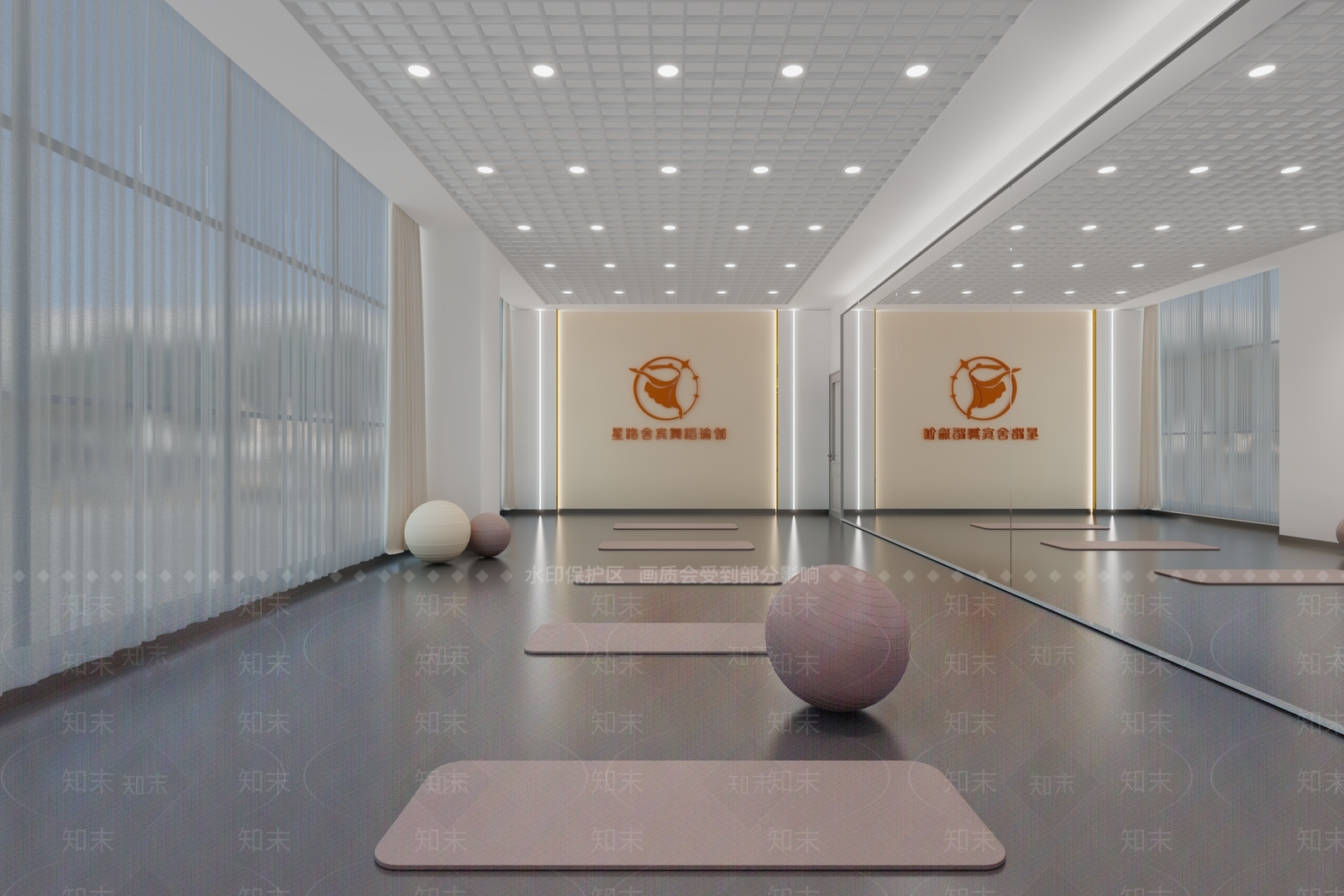 现代瑜伽室3D模型下载【ID:1152055918】