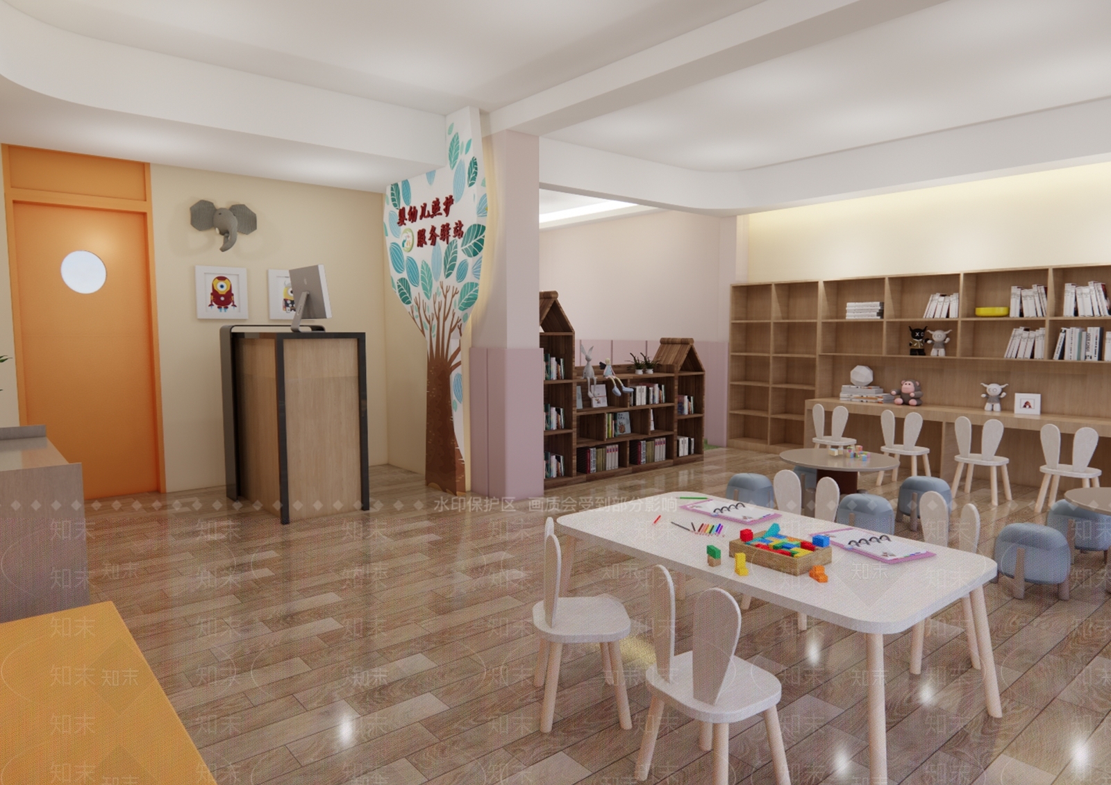 现代幼儿园教室SU模型下载【ID:1152059857】
