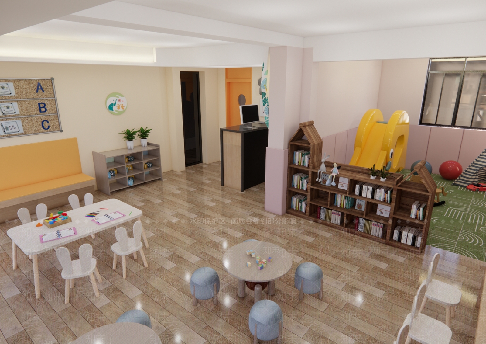 现代幼儿园教室SU模型下载【ID:1152059857】