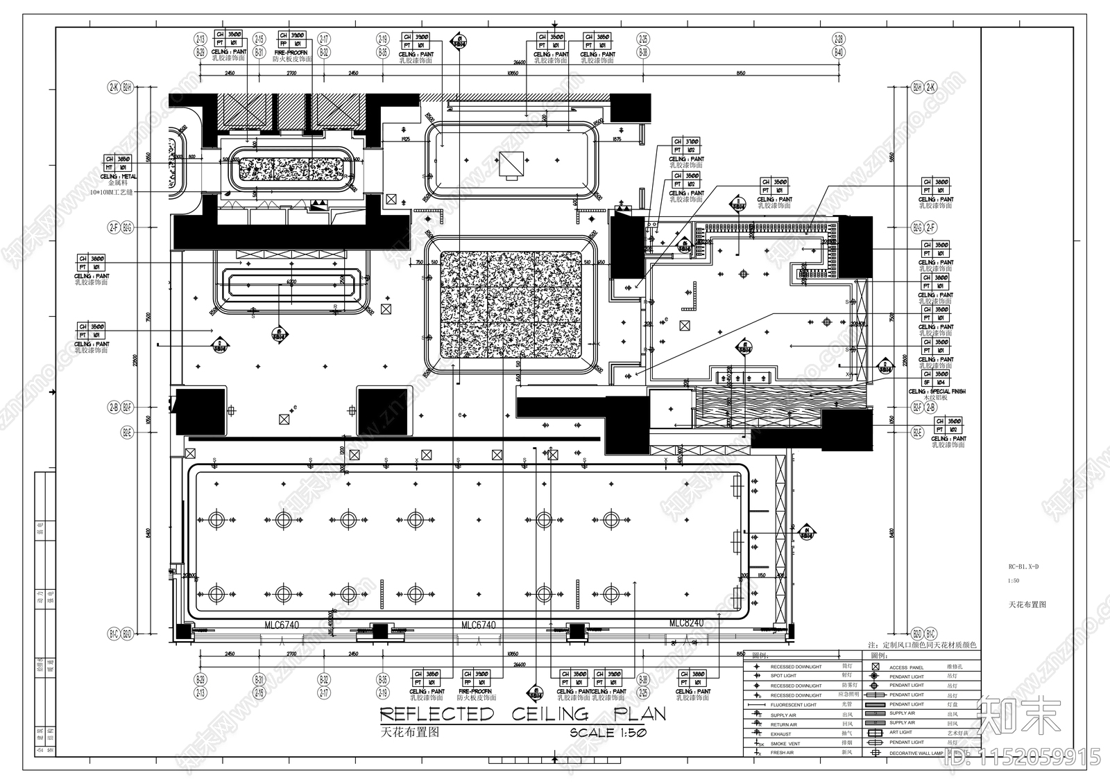 休闲会所室内cad施工图下载【ID:1152059915】