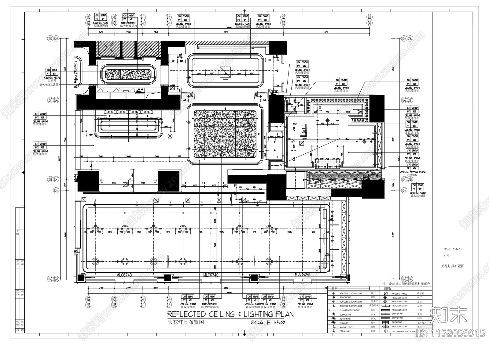 休闲会所室内cad施工图下载【ID:1152059915】