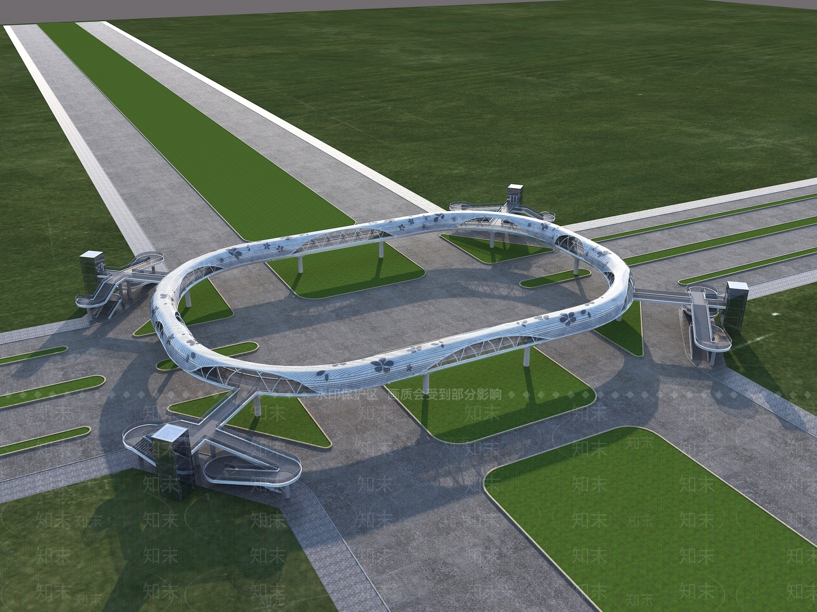 现代人行天桥3D模型下载【ID:1152061838】