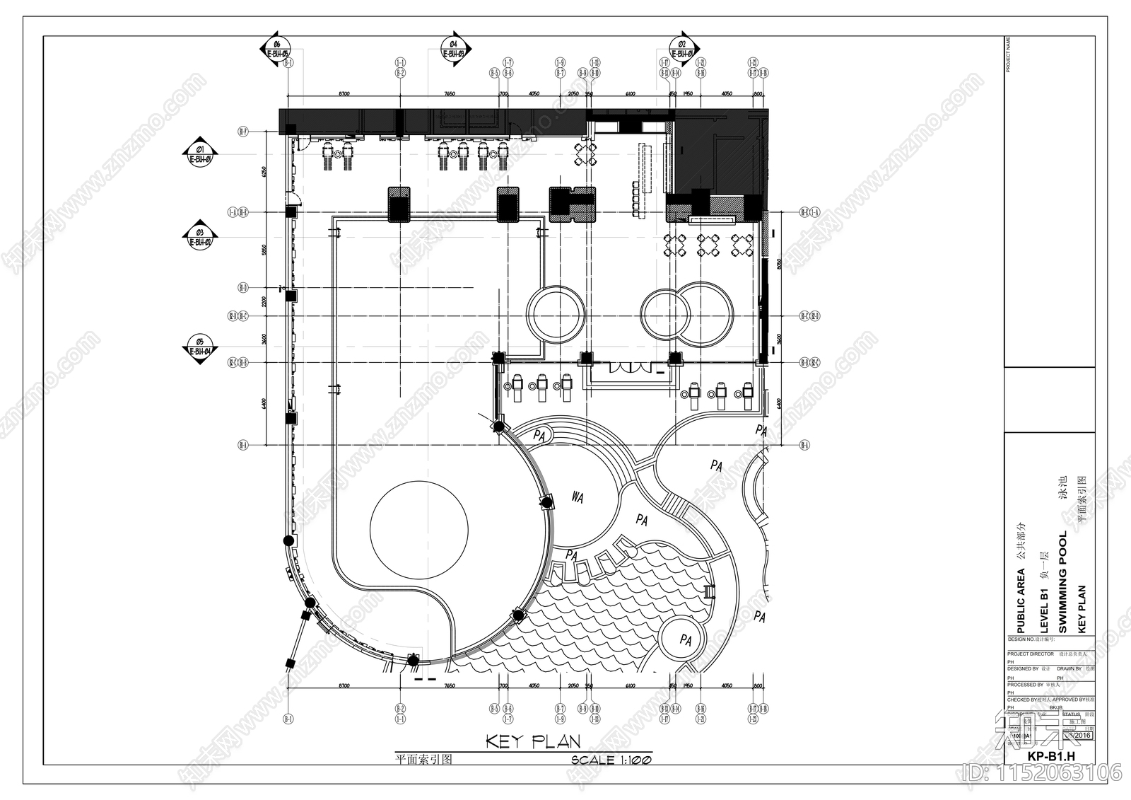 泳池室内cad施工图下载【ID:1152063106】