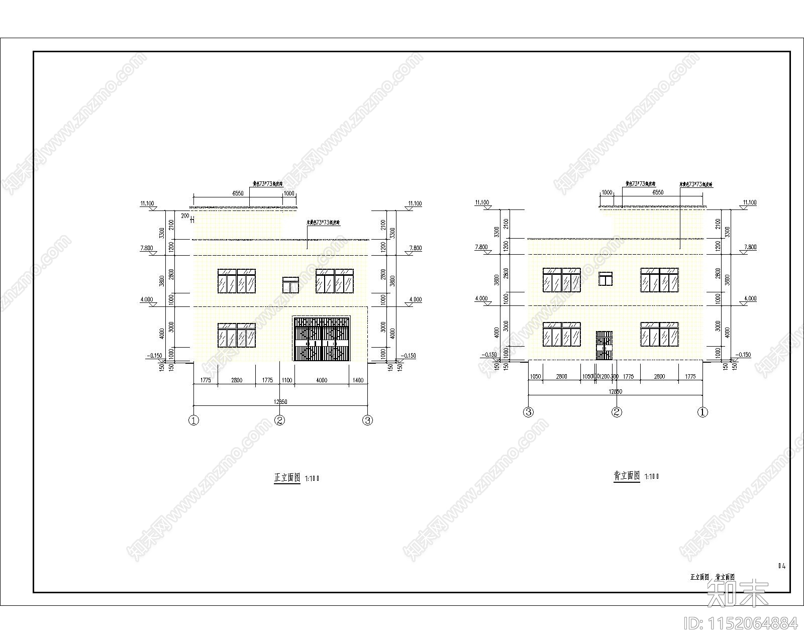 办公楼建筑cad施工图下载【ID:1152064884】