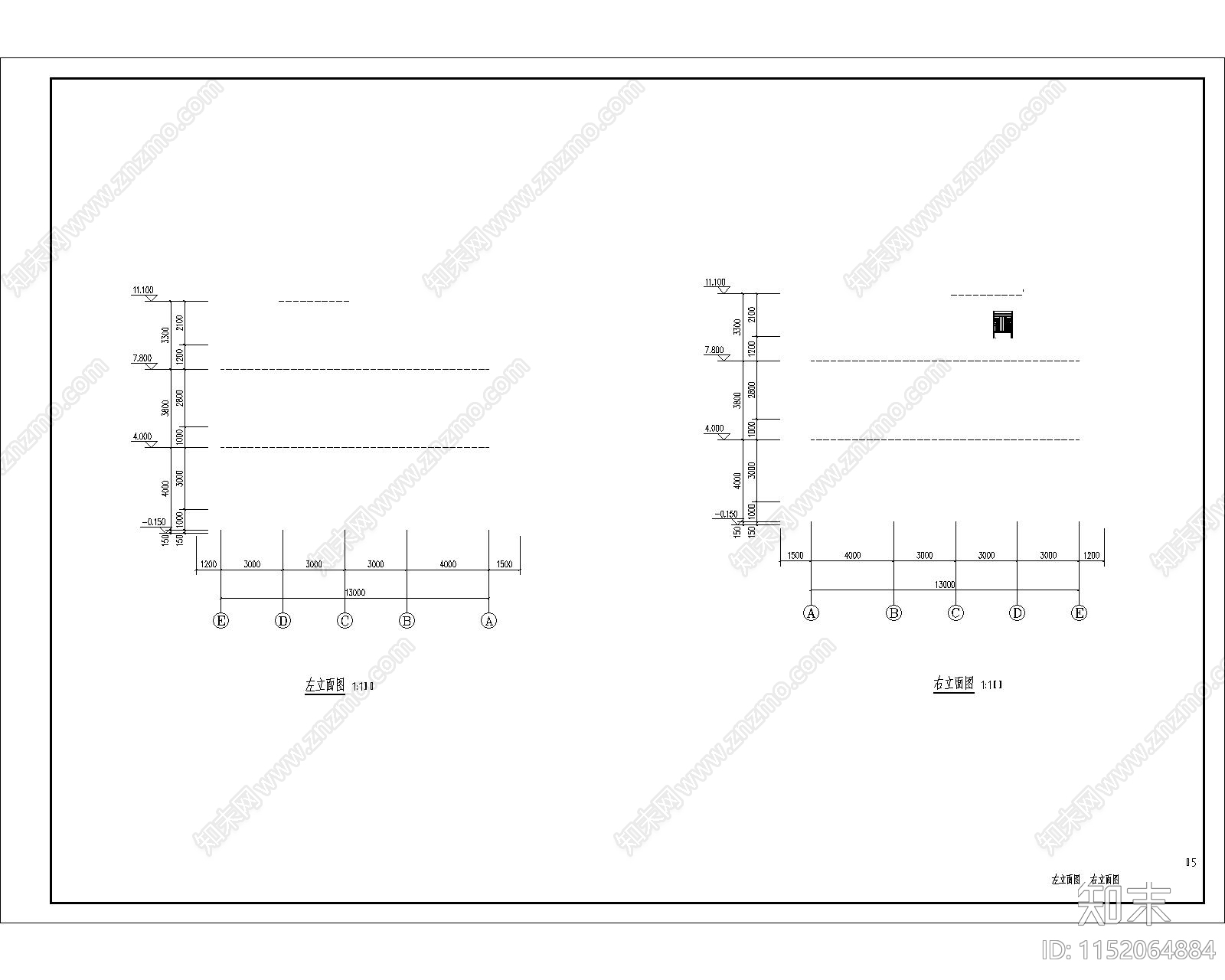 办公楼建筑cad施工图下载【ID:1152064884】