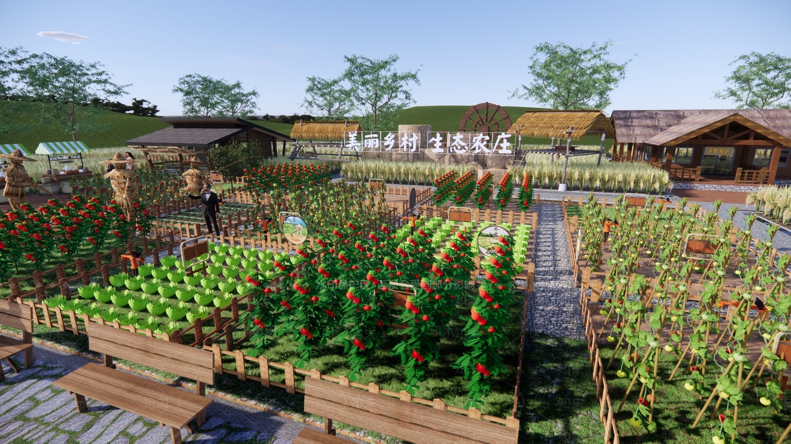 中式农场SU模型下载【ID:1152169576】
