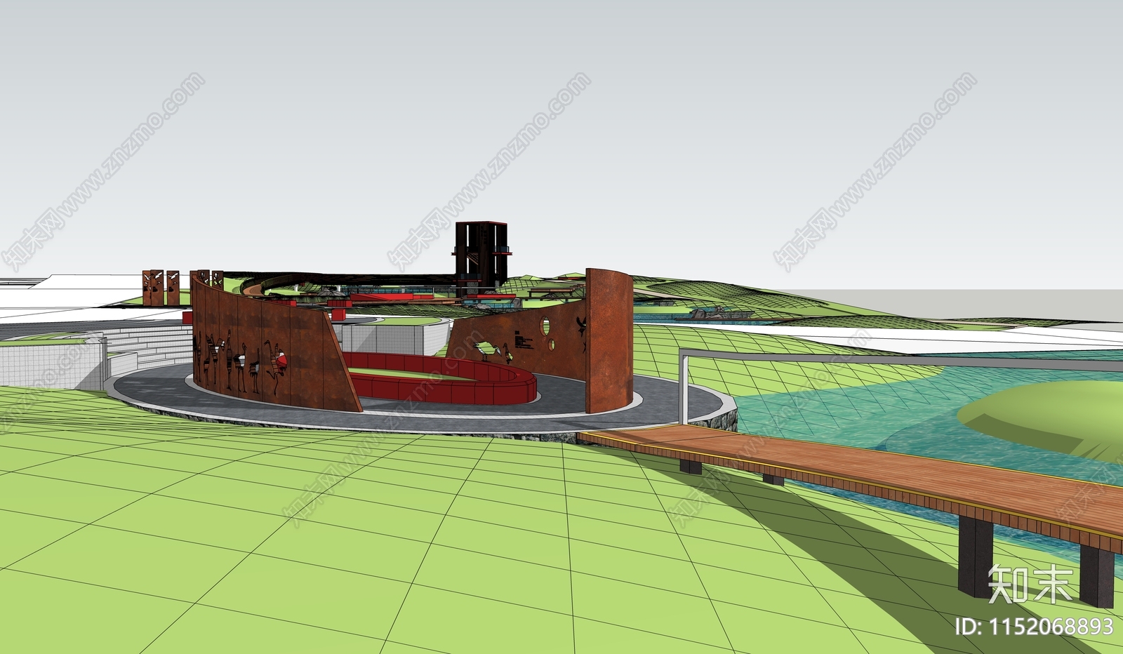 现代湿地景观SU模型下载【ID:1152068893】