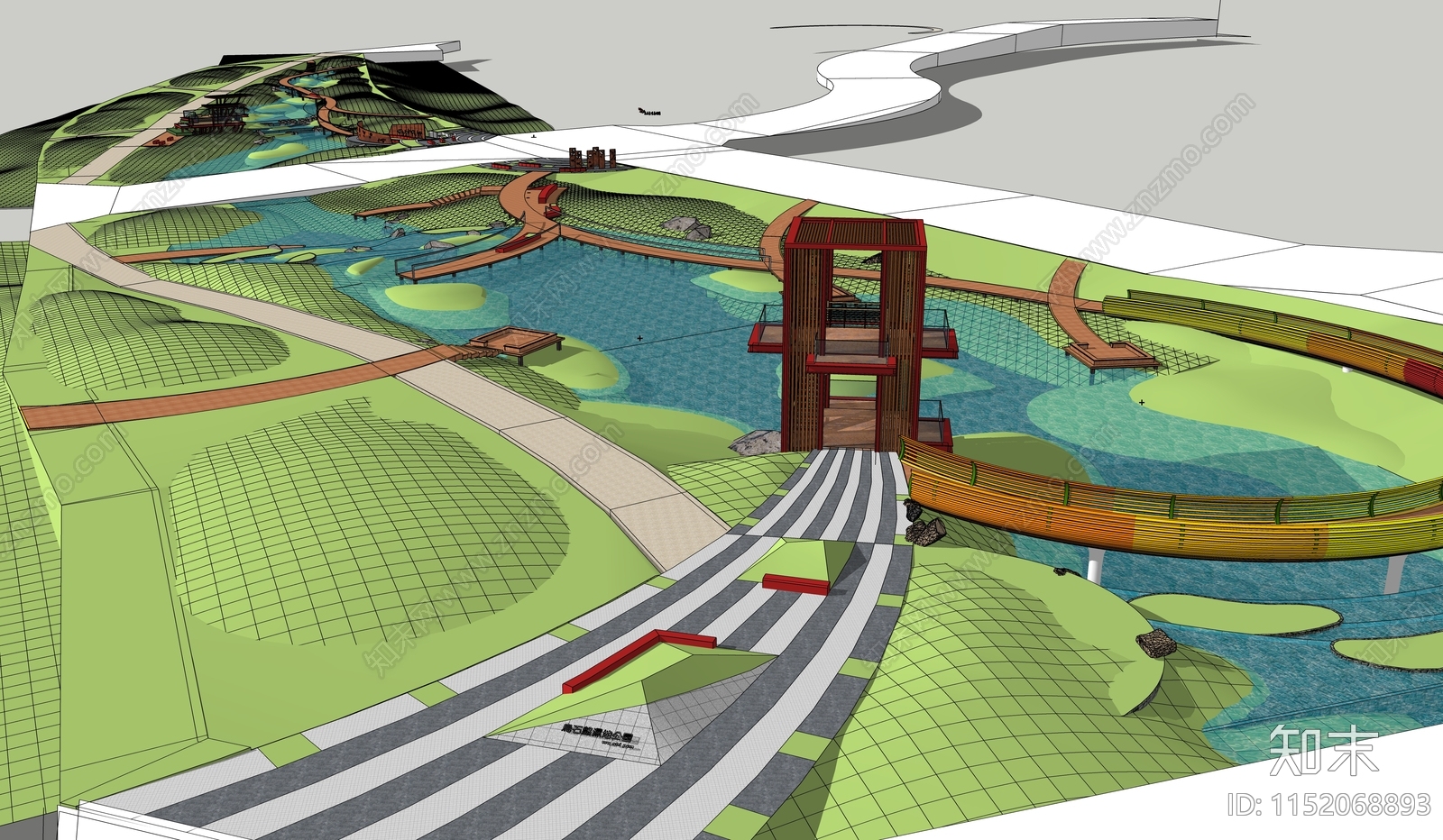 现代湿地景观SU模型下载【ID:1152068893】