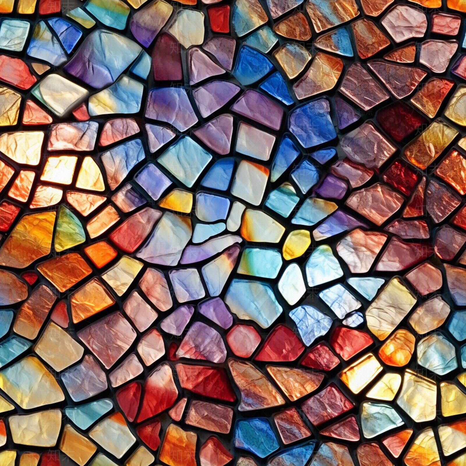无缝彩色碎拼马赛克玻璃贴图下载【ID:1152068925】