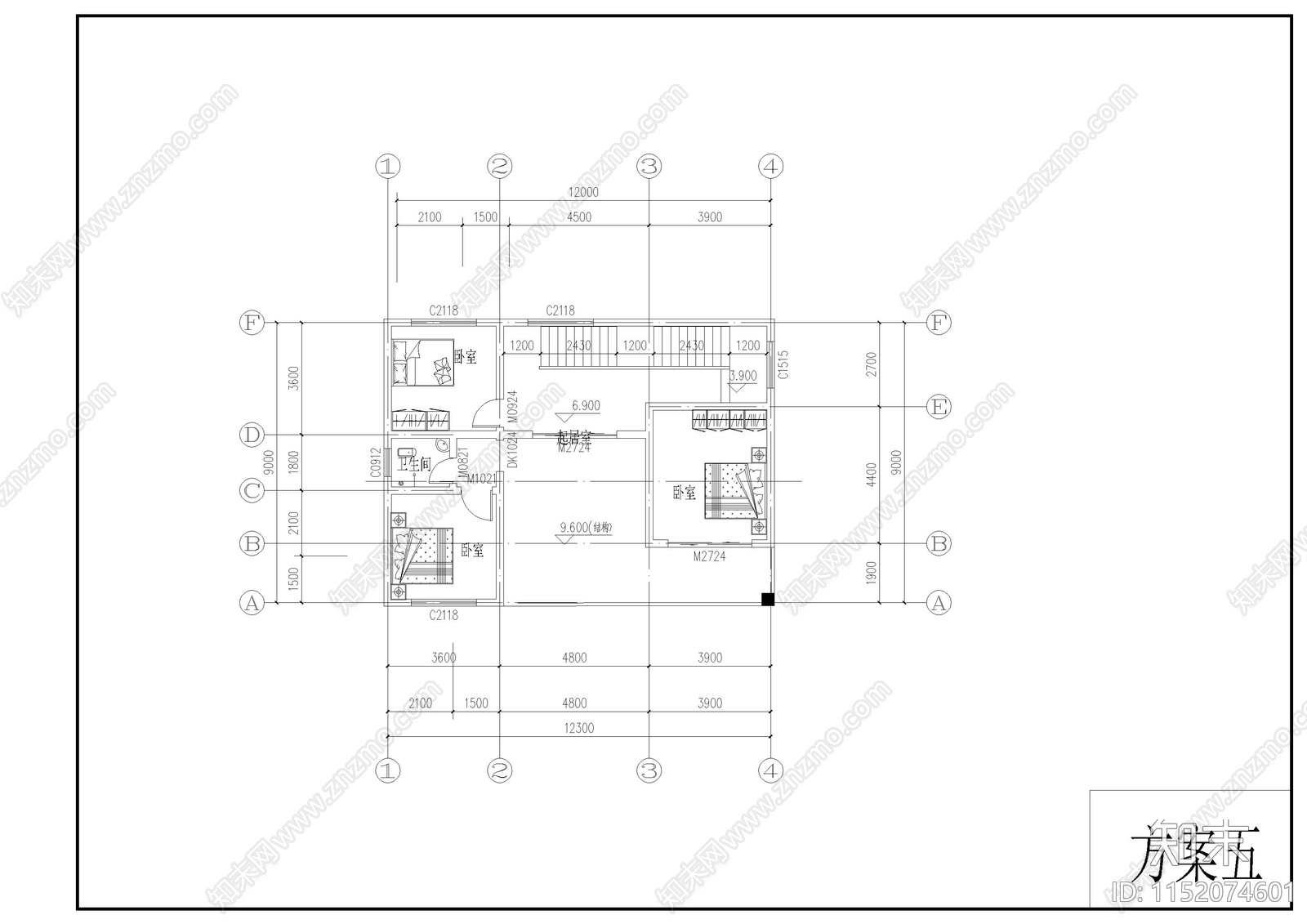 三层农村自建房cad施工图下载【ID:1152074601】