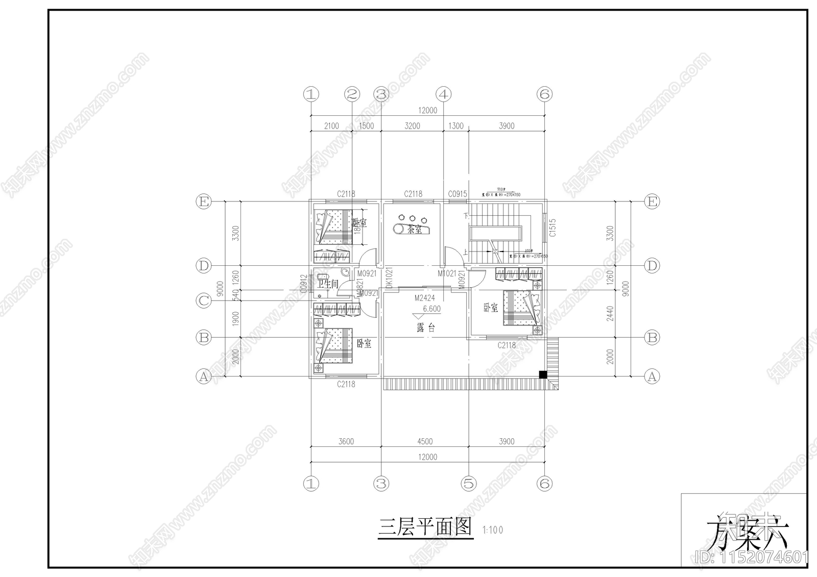 三层农村自建房cad施工图下载【ID:1152074601】