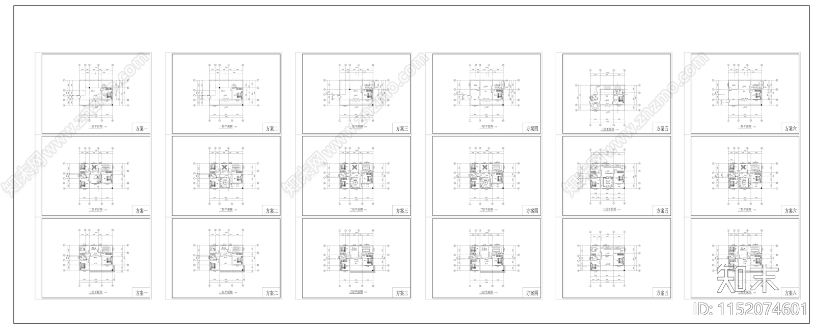 三层农村自建房cad施工图下载【ID:1152074601】