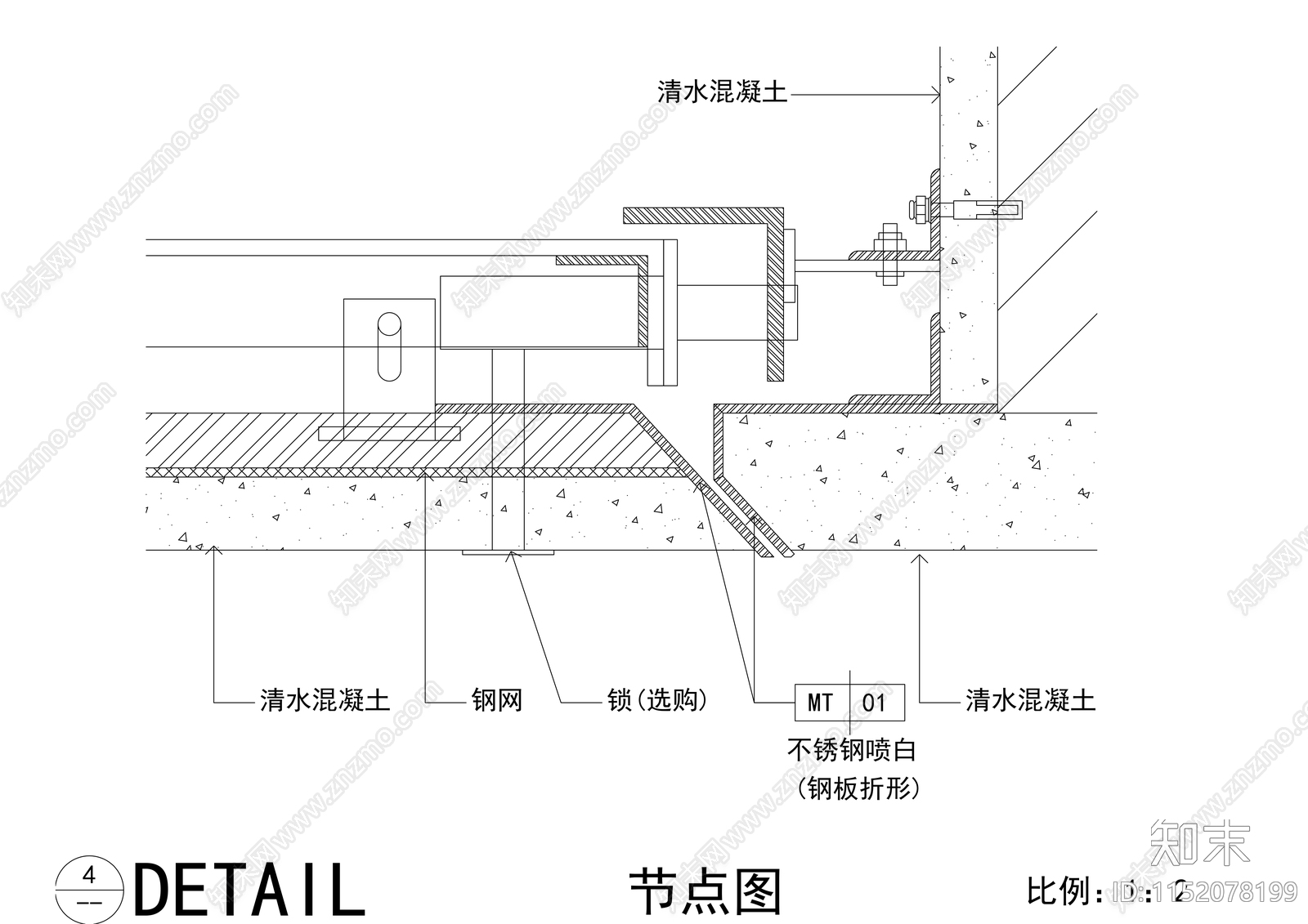 暗门节点大样图施工图下载【ID:1152078199】