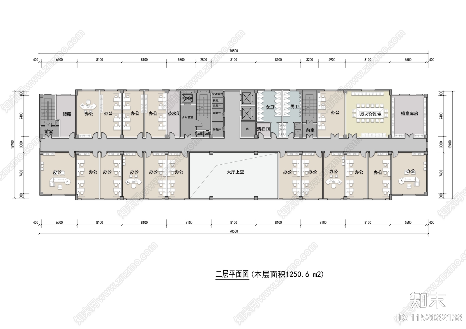 文化教育中心办公楼平面施工图下载【ID:1152082138】