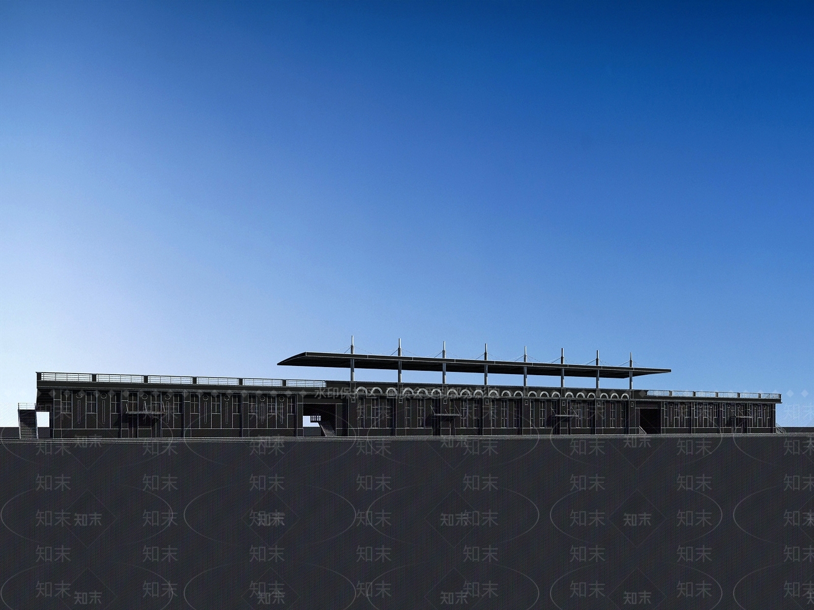 现代体育馆外观3D模型下载【ID:1152082428】