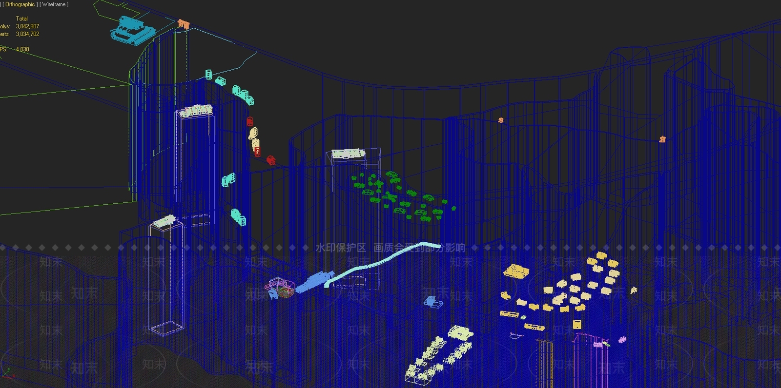 现代度假村鸟瞰规划3D模型下载【ID:1152082621】
