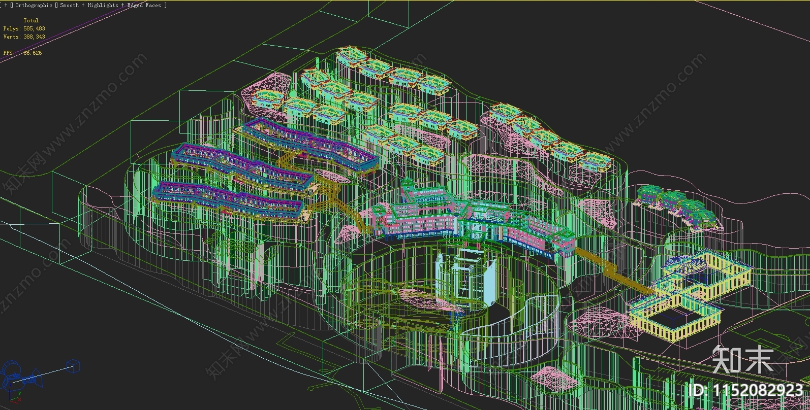 现代学校鸟瞰规划3D模型下载【ID:1152082923】