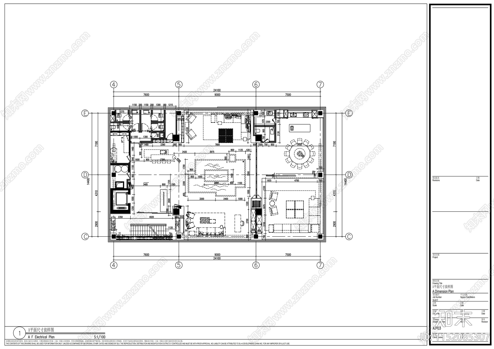 会所平面cad施工图下载【ID:1152085307】