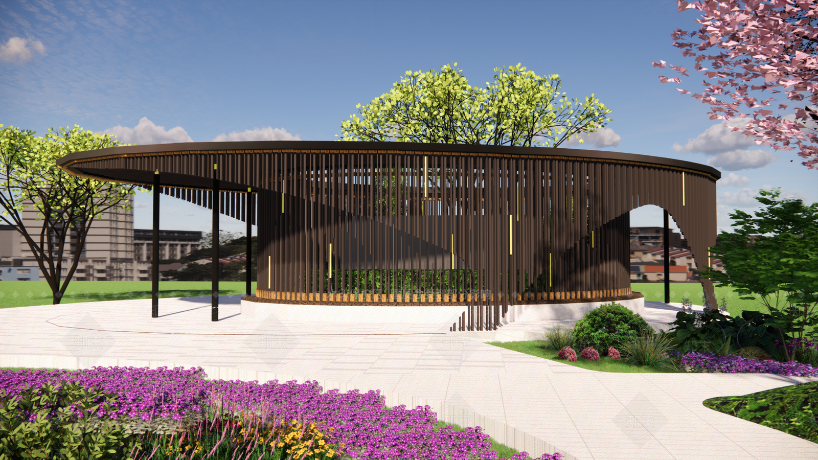 现代通风井廊架SU模型下载【ID:1152085579】