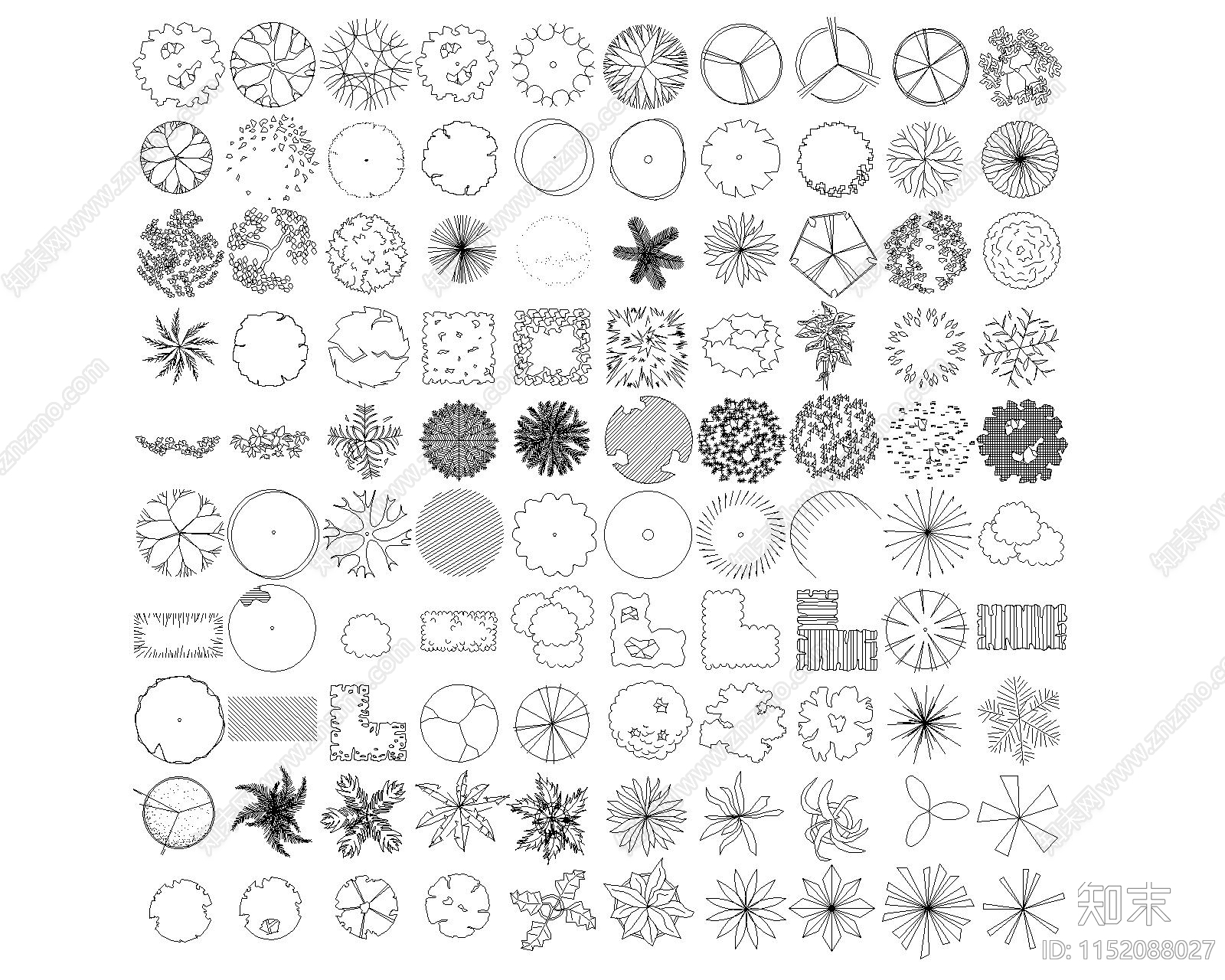 绿植平面cad施工图下载【ID:1152088027】