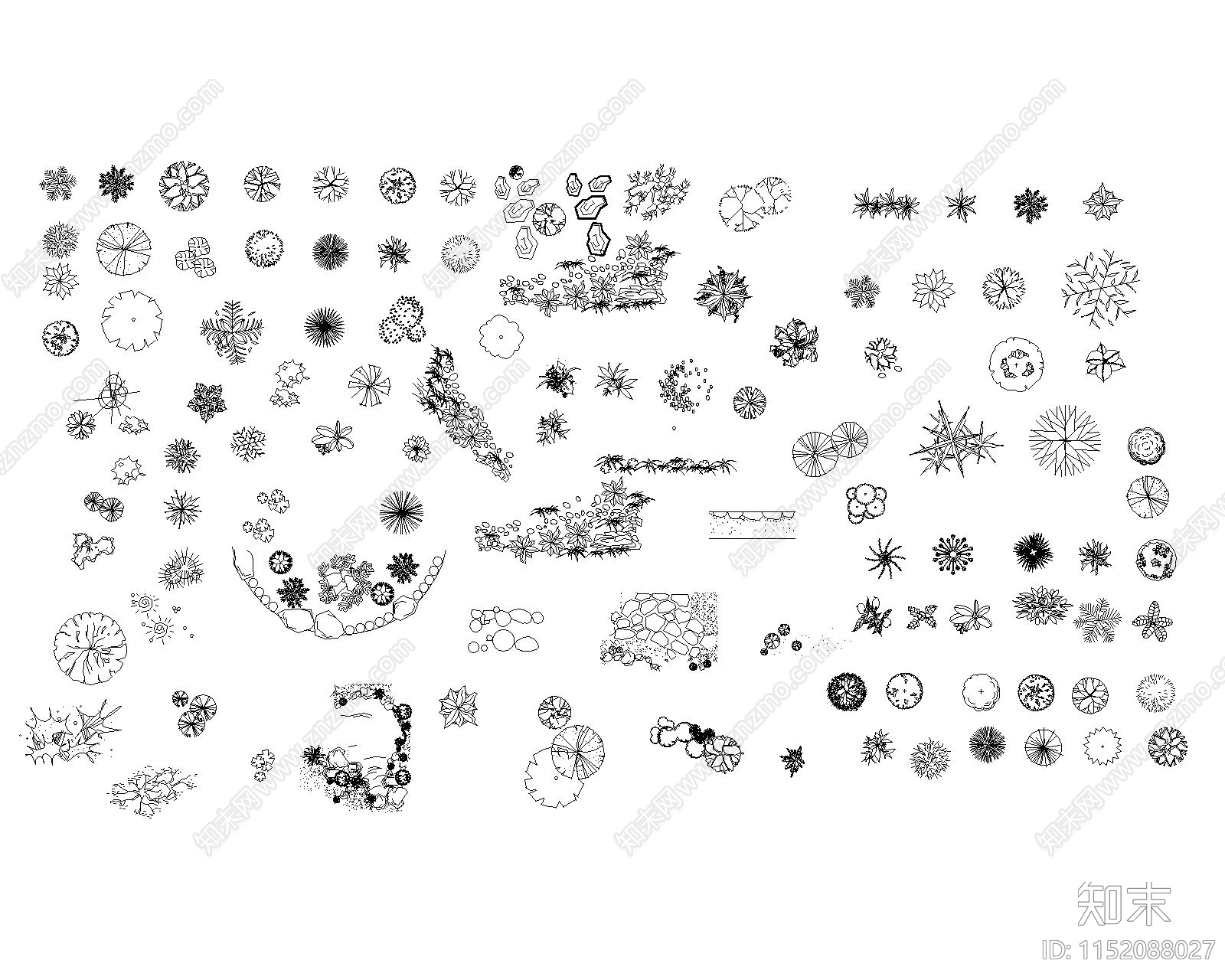绿植平面cad施工图下载【ID:1152088027】