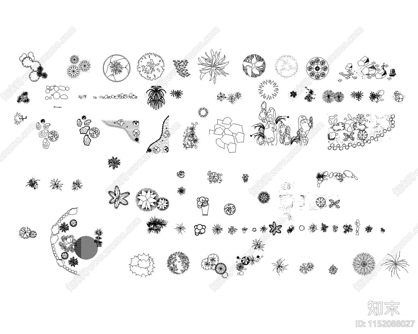 绿植平面cad施工图下载【ID:1152088027】