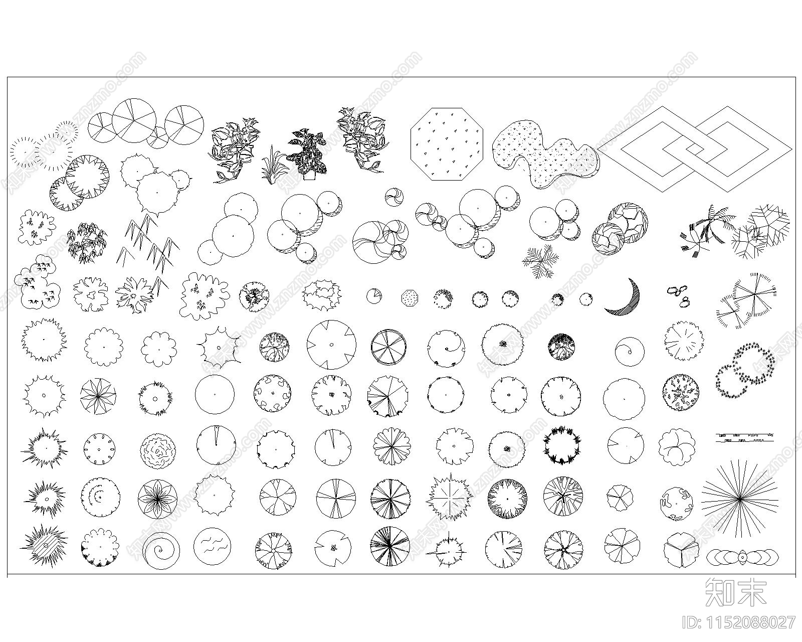 绿植平面cad施工图下载【ID:1152088027】