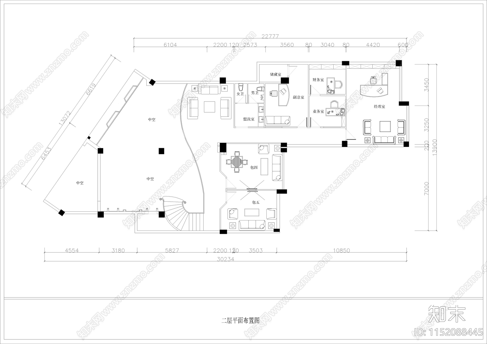 620㎡酒吧会所cad施工图下载【ID:1152088445】