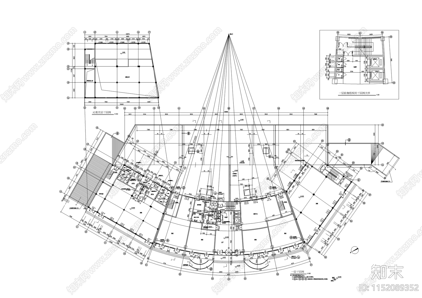 娱乐城大厦建筑cad施工图下载【ID:1152089352】