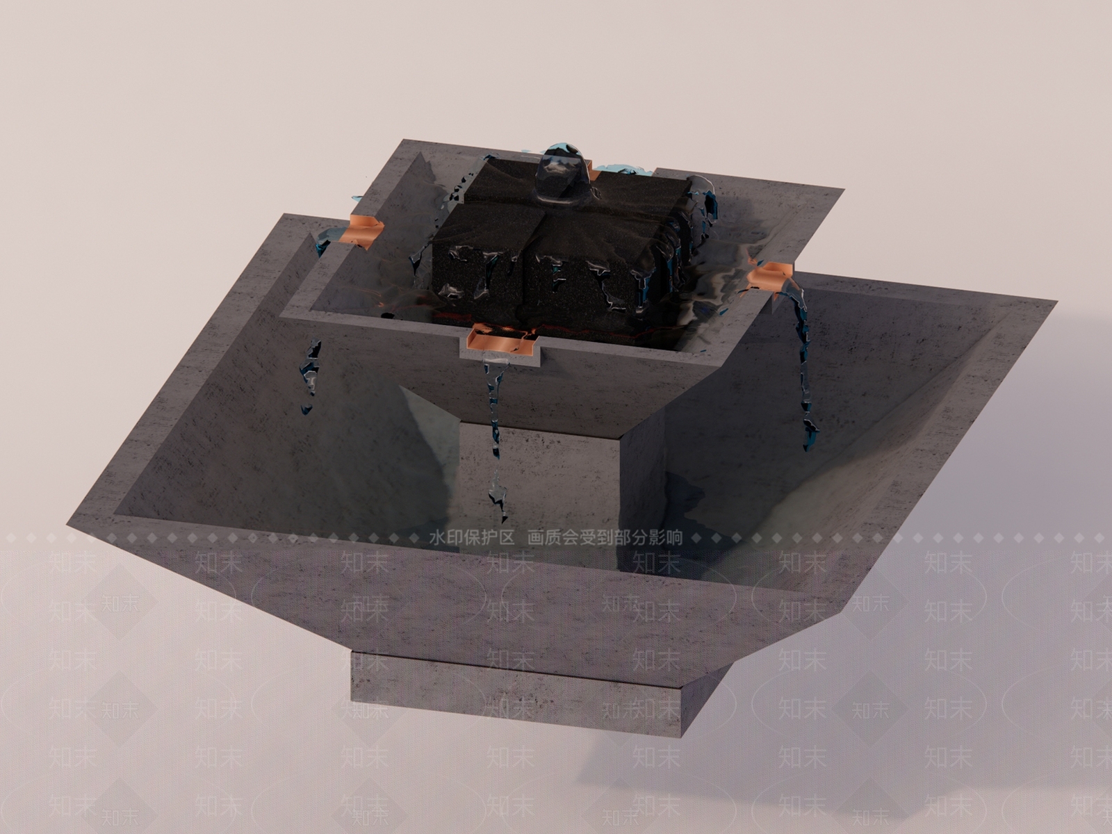 现代景观喷泉SU模型下载【ID:1152089323】